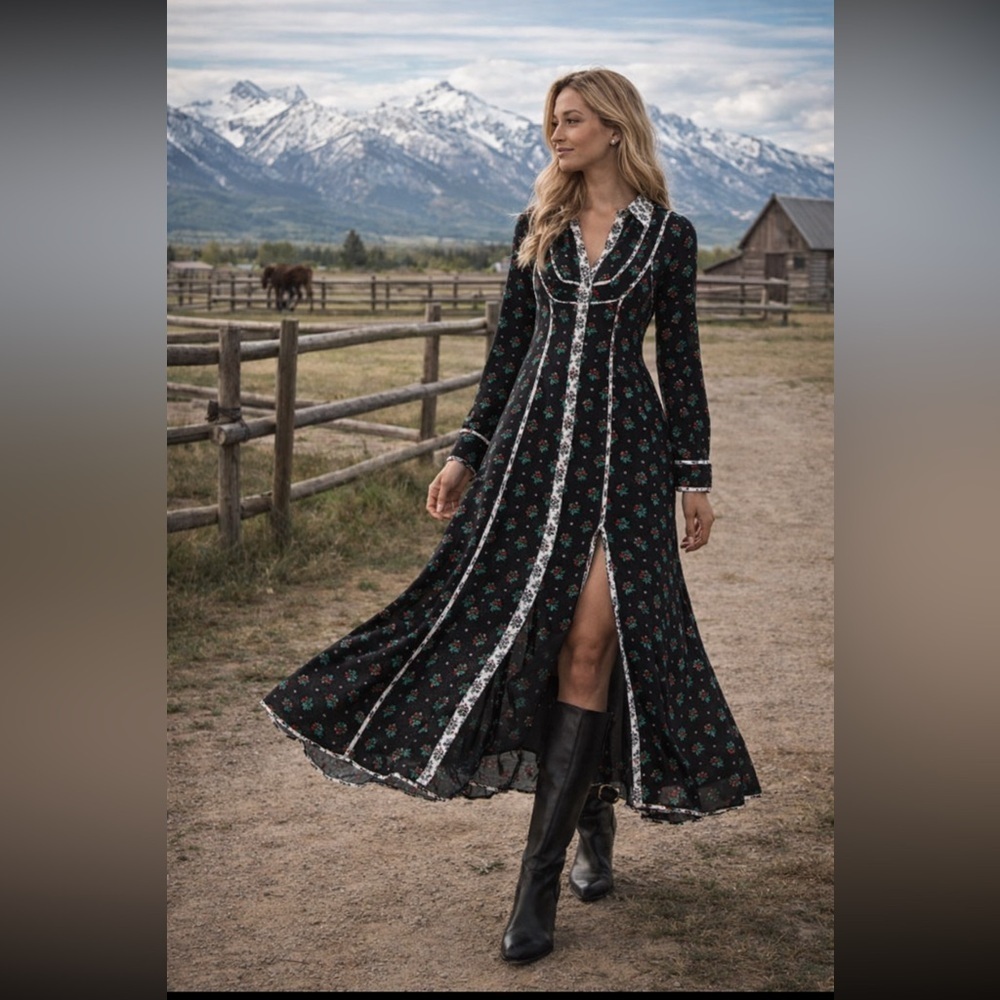 🎉LAST ONE 🎉RARE🎉 Anthropologie NWT Long-Sleeve Midi Shirt Dress size M.